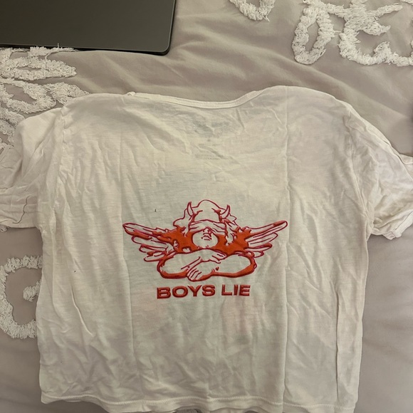 Boyslie cropped white tee - size medium - Picture 3 of 3